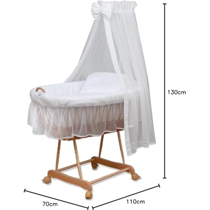 Waldin Stubenwagen Waldin Baby Stubenwagen-Set mit Ausstattung,XXL – Bild 4