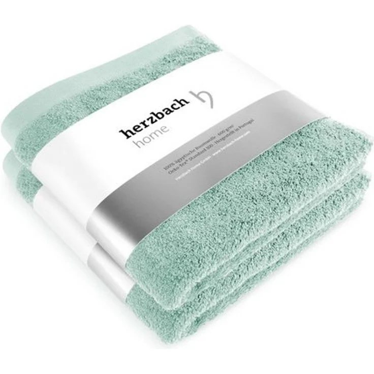 herzbach home Handtuch Set Pura 50x100 cm, (2-St), 550g/m², Premium-Qualität, 100% Baumwolle, einfarbig – Bild 4