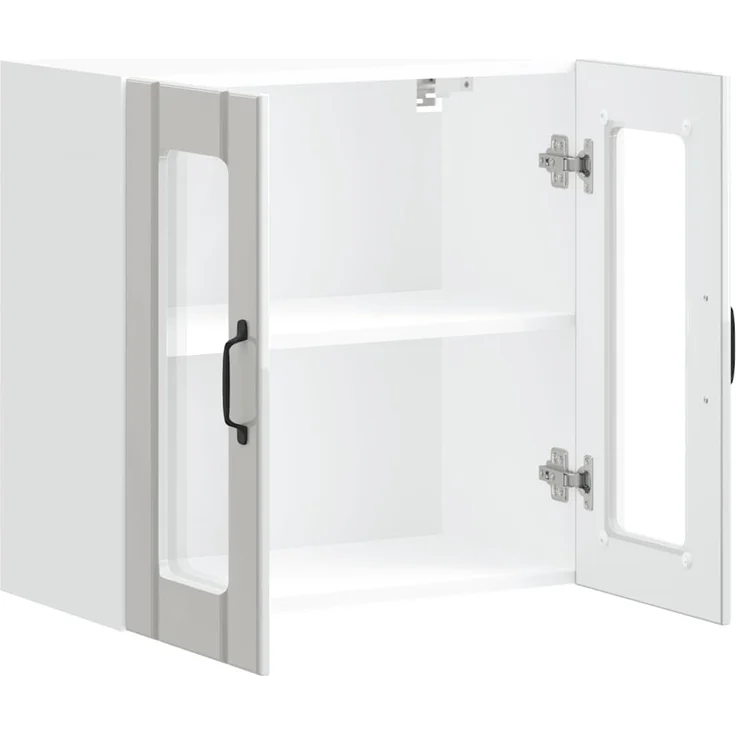 vidaXL Küchen-Hängeschrank mit Glastür Lucca Hochglanz-Weiß Holzwerkstoff 853909 – Bild 6