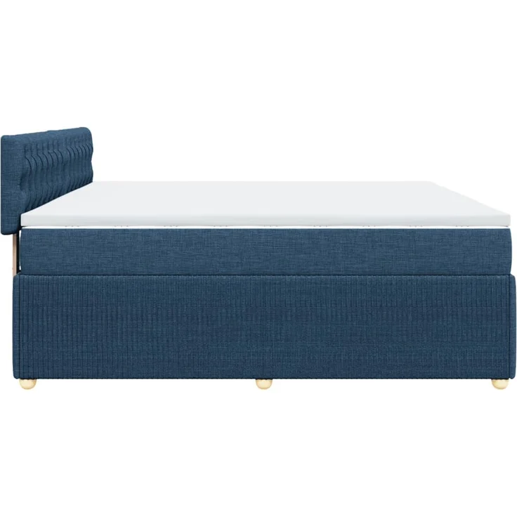 vidaXL Boxspringbett mit Matratze Blau 200x200 cm Stoff 3287576 – Bild 5