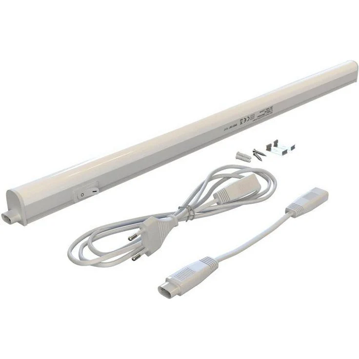 BRILONER - LED Leiste mit Ein/Aus-Schalter, neutralweiße Lichtfarbe, inkl. Steckerkabel, Unterbauleuchte Küche, LED Lichtleiste Küche, Schrankbeleuchtung, Küchenlampe, LED Lampe, 58,5 x 2,2 x 3 cm, Weiß – Bild 4