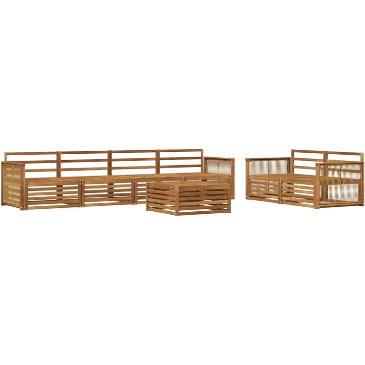 vidaXL Outdoor-Sofagarnitur 7 stk. 6-Sitzer Natur Massivholz Akazie 3383057 – Bild 2