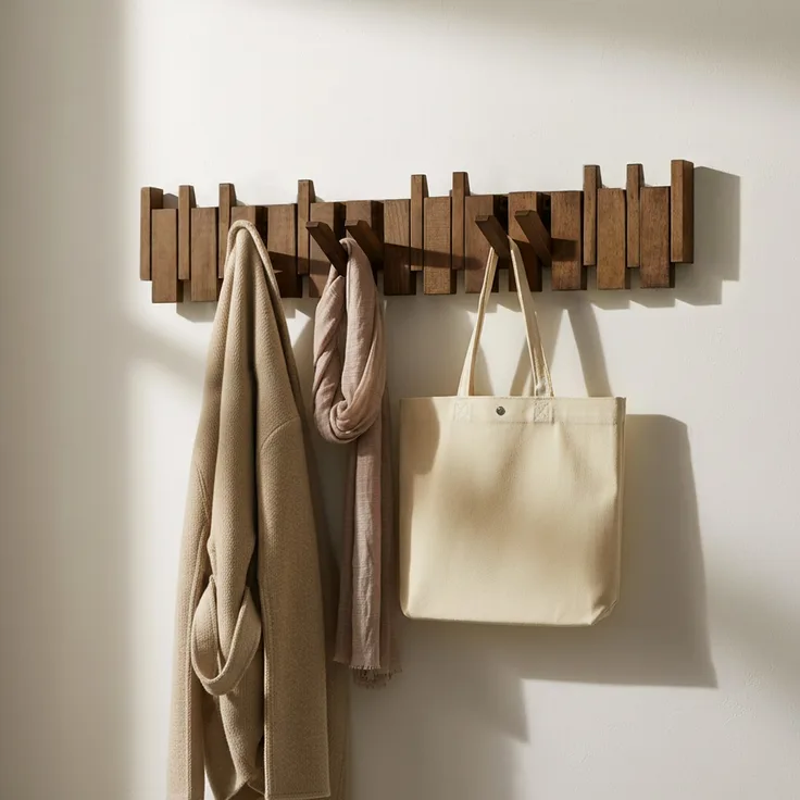 HOME DELUXE Garderobenleiste PORTE Nussbraun - 80 x 15 cm