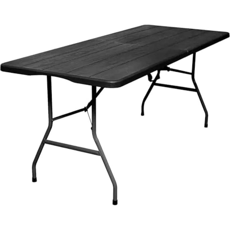 WELL HOME MOBILIARIO & DECORACIÓN, Schwarz Multifunktionaler Klapptisch, 180 x 74 x 74 cm, Klappdeckel und Tragegriff
