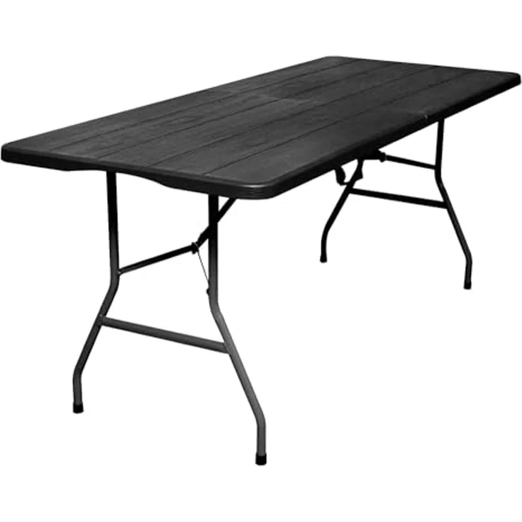 WELL HOME MOBILIARIO & DECORACIÓN, Schwarz Multifunktionaler Klapptisch, 180 x 74 x 74 cm, Klappdeckel und Tragegriff – Bild 1