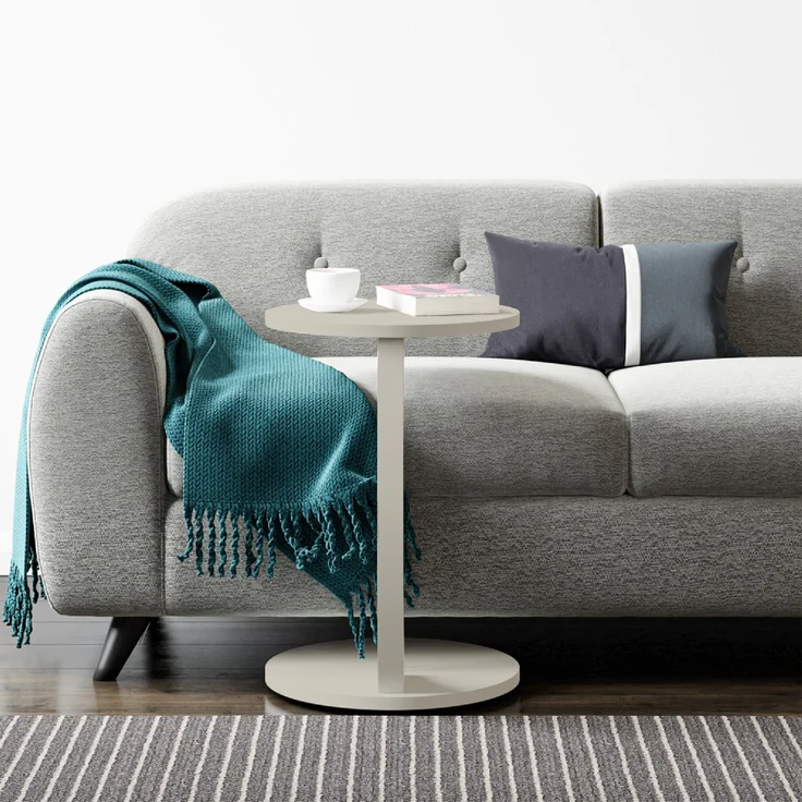 Beistelltisch Holeby 56 x Ø 38 cm Sandsteinfarben [en. casa] – Bild 3