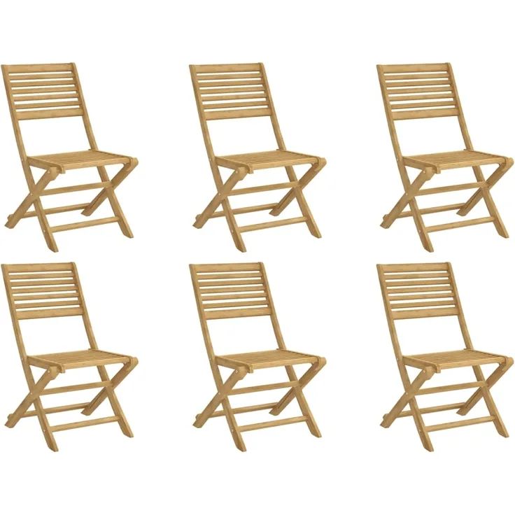 vidaXL Gartenstühle 6 Stk. Klappbar 48,5x61,5x87 cm Massivholz Akazie 3214228
