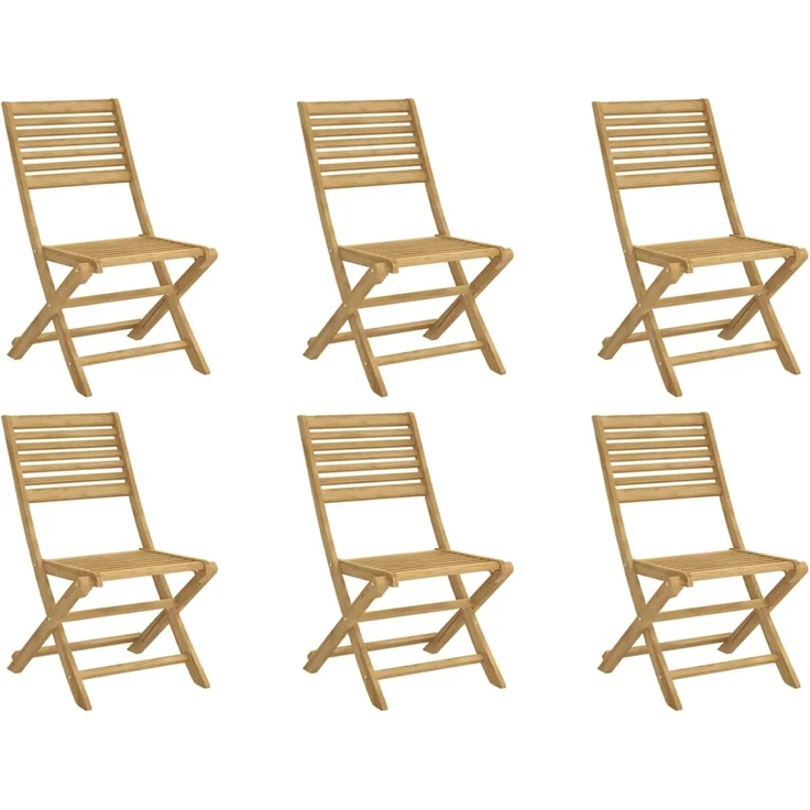vidaXL Gartenstühle 6 Stk. Klappbar 48,5x61,5x87 cm Massivholz Akazie 3214228 – Bild 1