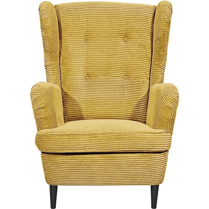 Ohrensessel >OSKAR< (Sessel und Hocker) in mustard - 78x102x98 (BxHxT) – Bild 5