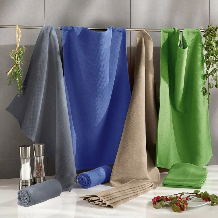 Erwin Müller Geschirrtuch Frottier-Geschirrtuch 4er-Pack, Baumwolle Uni – Bild 3