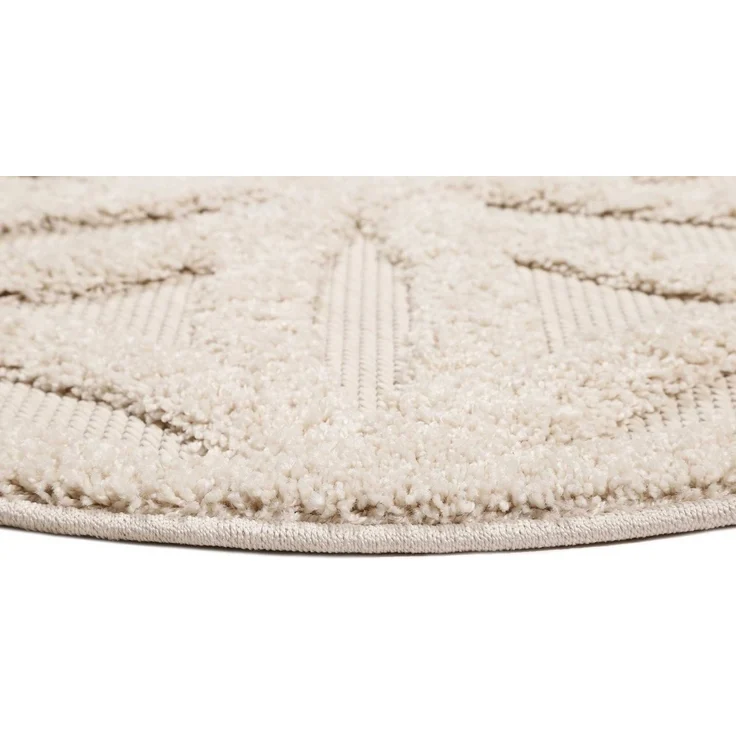 Esprit Outdoorteppich Shake, ESP54232, rund, Höhe: 2 mm, Hoch-Tief-Effekt, Blume des Lebens - Motiv, uni, robust, Terrasse – Bild 3