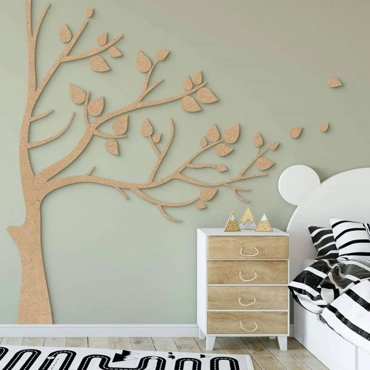 K&L Wall Art Holzbild Lebensbaum Kinderzimmer Boho Deko Baum des Lebens, (Holzposter mehrteilig), MDF-Holz Wandbild Kinderzimmer Boho Deko inkl. Wandhalterung – Bild 1
