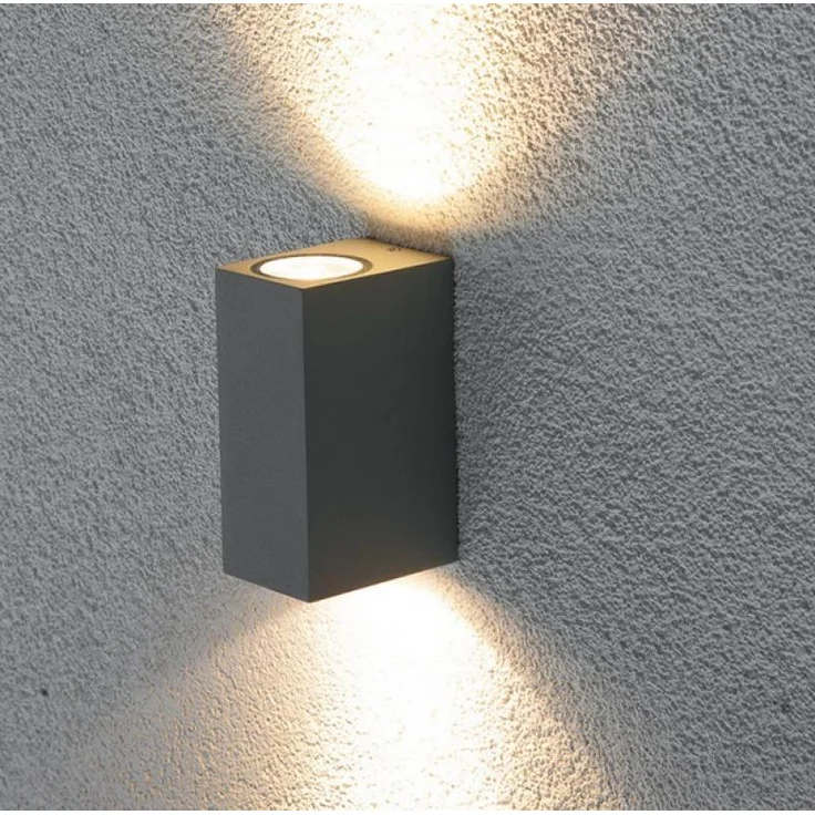 EVN rechteckige Wandleuchte anthrazit IP44 up&down Licht – Bild 1