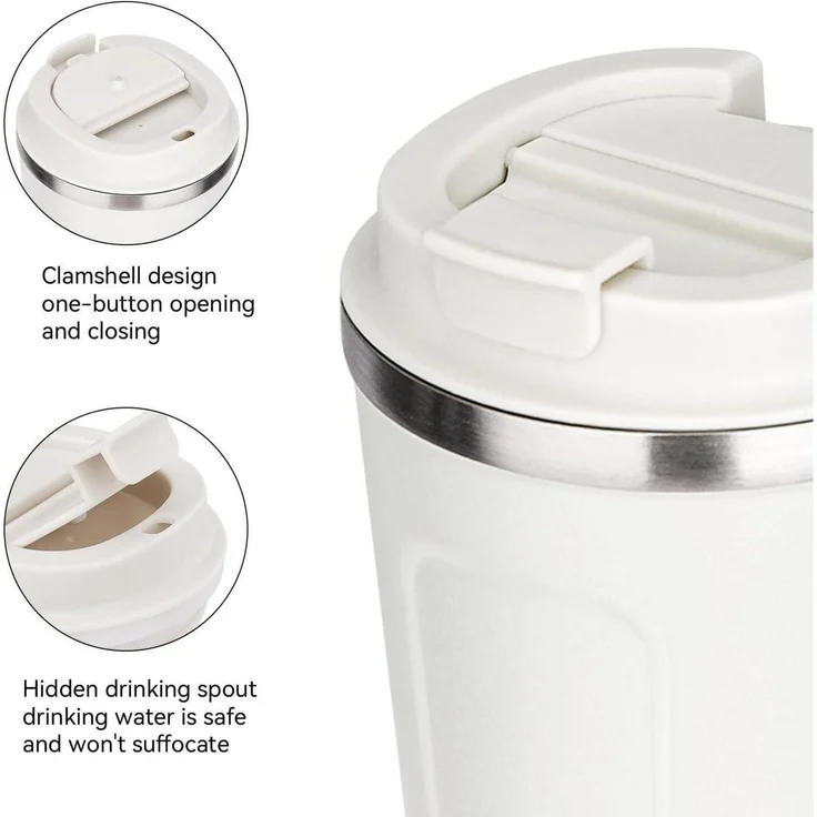 ERBO Kaffeebecher to go Thermobecher Edelstahl Kaffeetasse mit Deckel – Bild 3