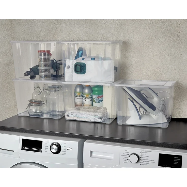 Gardissimo 10er-Set Aufbewahrungsbox Klarsichtbox Belüftung stapelbar 20L – Bild 5