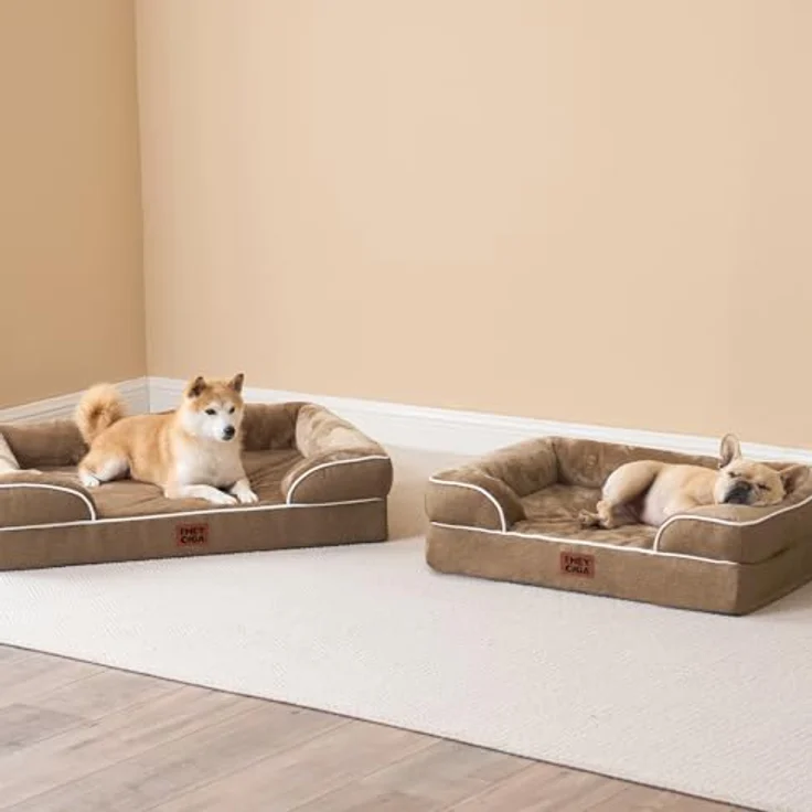 EHEYCIGA Orthopädisches Hundebett Kleine Hunde, Memory Foam, Mittelgroße Hunde, Waschbar, Wasserdicht rutschfest, mit Hohem Rand – Bild 9