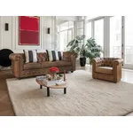 Vente-unique - CHESTERFIELD Sessel StoffStoff Braun - B 78 cm x H 72 cm x L 82 cm