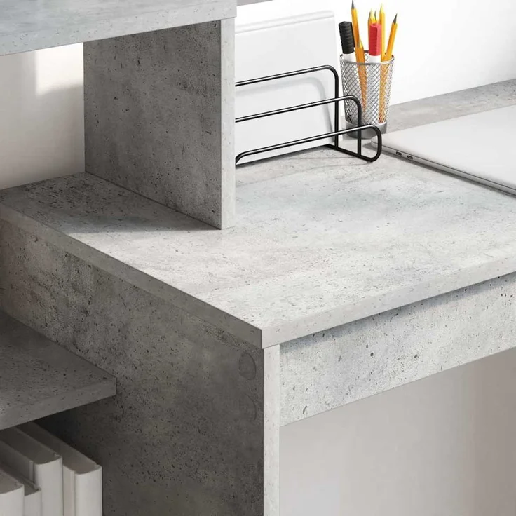 vidaXL Schreibtisch Beton Grau 100 x 40 x 90 cm Holzwerkstoff 869317 – Bild 3