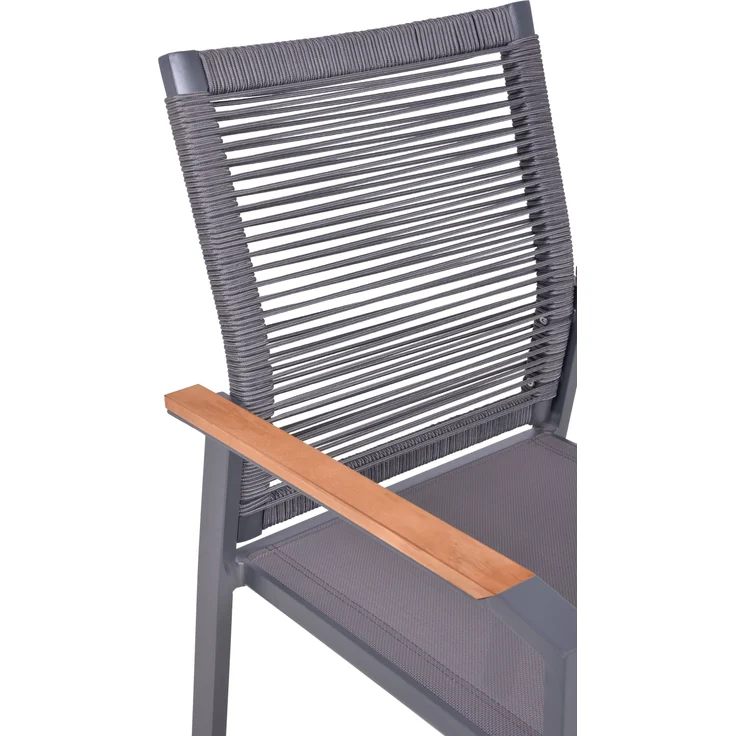 Stapelstuhl DAVINA 2er Set: Modern, platzsparend, Teakholzarmlehnen – Bild 2