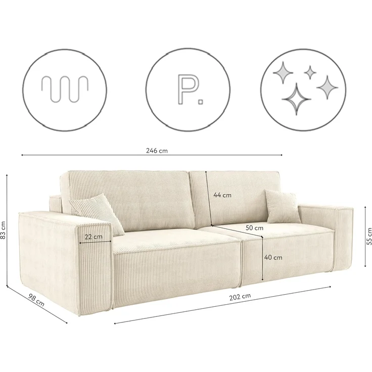 Kaiser Möbel Schlafsofa Schlafsofa BEST und Bettkasten, Modernes Design – Bild 2