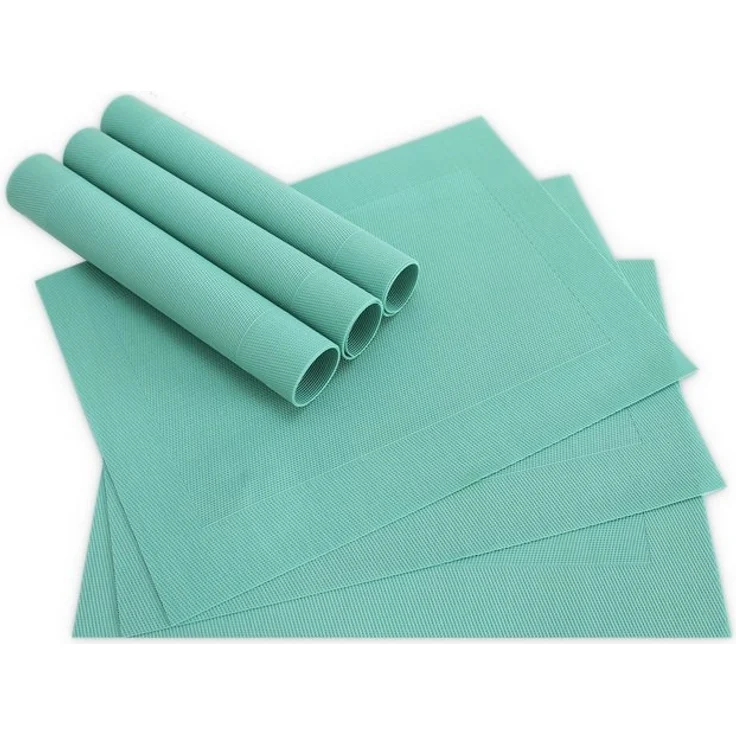 matches21 HOME & HOBBY Platzset Tischsets BORDA 6er Set Mint-grün als Tischuntersetzer, (6-St), Abwaschbare Platzsets als Tischunterlagen für Ess-Tisch Tisch-Deko – Bild 4