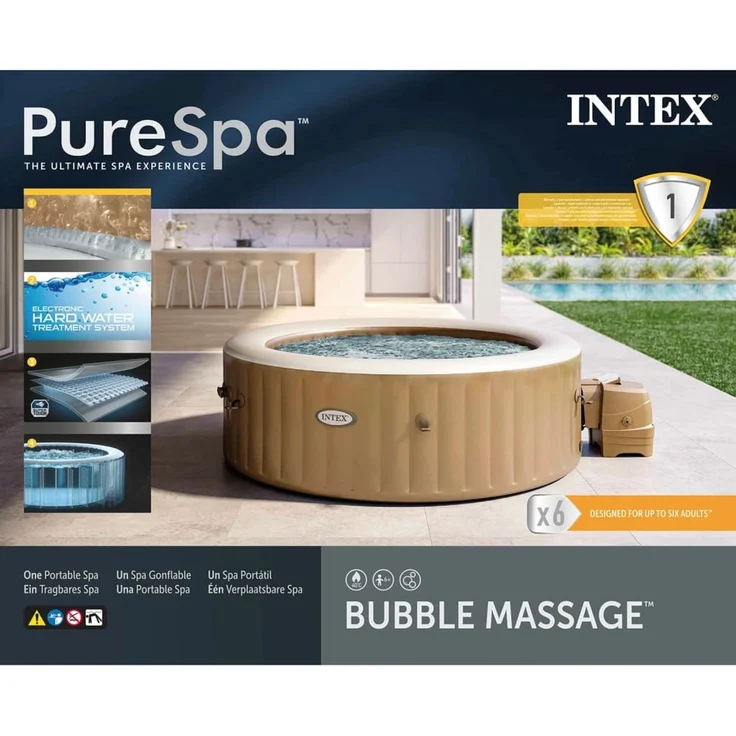 Intex Sprudelmassagewanne Rund PureSpa 216x71 cm 6 Personen 93293 – Bild 10