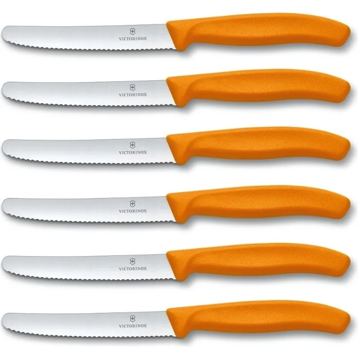 Victorinox | Tafelmesser Set | Swiss Classic Kollektion | leuchtend orange | ultrascharfe Klinge | ergonomischer Griff | robust & langlebig | ideal für müheloses Schneiden
