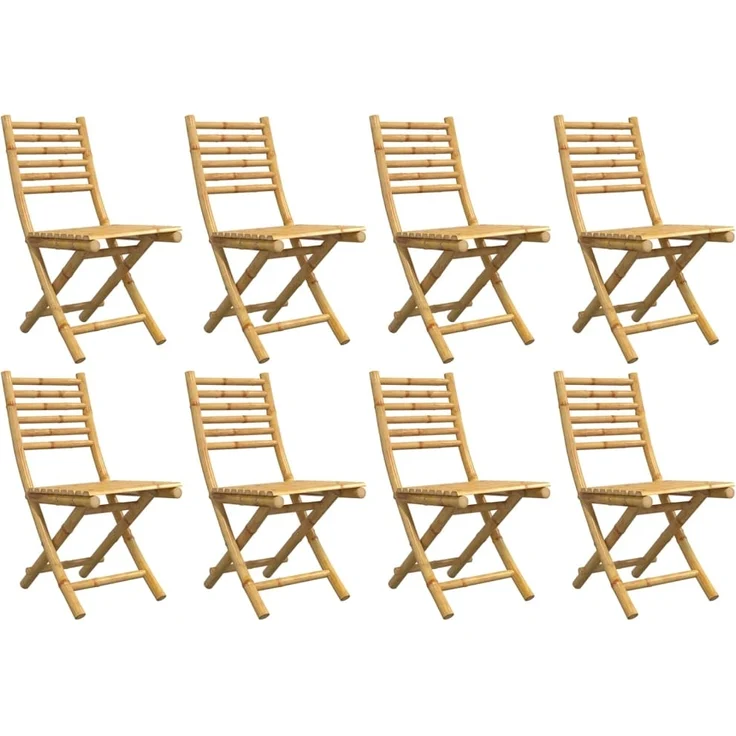 vidaXL Gartenstühle 8 Stk. Klappbar 43x54x88 cm Bambus 3278519 – Bild 3