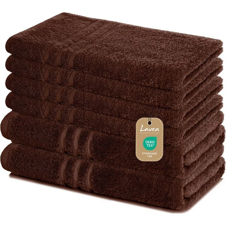 Lavea Handtuch Set Elena, Duschtücher, Handtücher, Gästetücher, Waschhandschuhe, 100% Baumwolle (Set, 6-St), Frottierserie, weich & saugstark, pflegeleicht, 500 g/m² Frottier – Bild 5