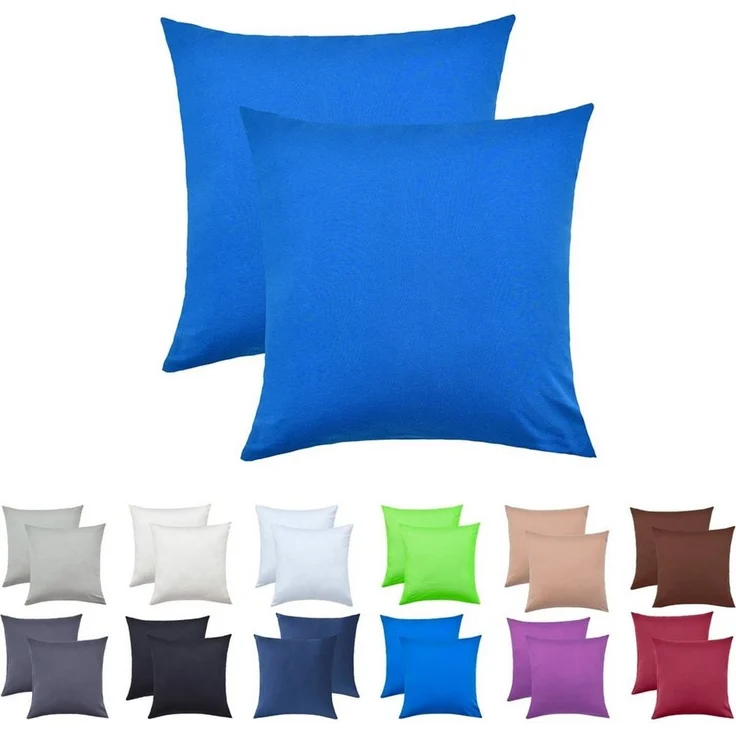 NatureMark Kissenbezüge 2er Pack Jersey Kissenbezug Kissenhülle, (2 Stück), Kissenhülle in vielen Größen und Farben (40 x 40 cm, Royal blau) – Bild 1