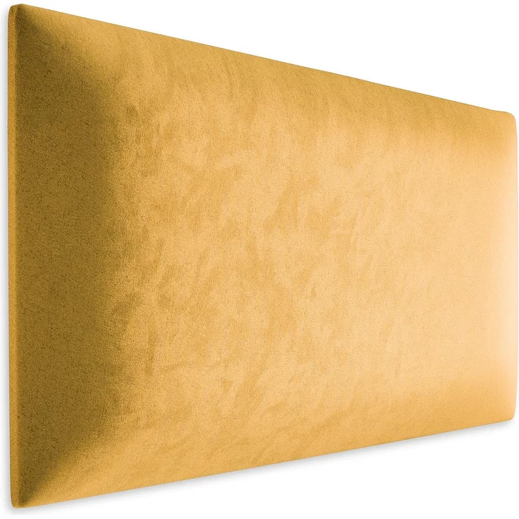 Muralo Samt Wandkissen Stoff Polsterpaneel Schlafzimmer Wohnzimmer Bett Wandpolster Bettkopfteil Lendekissen Modern Luxus Gepolstert Polster Paneel (Gelb, 70x30 cm) – Bild 1