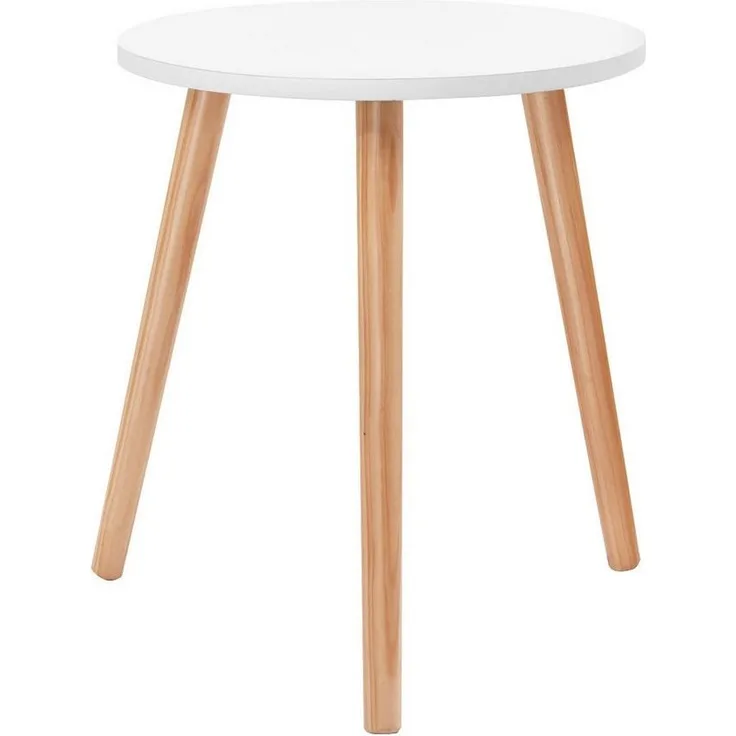 COSTWAY Beistelltisch, Kieferholz, rund 40x40x48cm