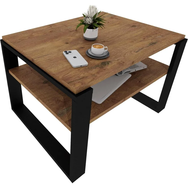 CraftPAK Couchtisch Wohnzimmertisch aus hochwertigem Holz - Couchtisch 54T x 63B x 44H cm – Bild 1