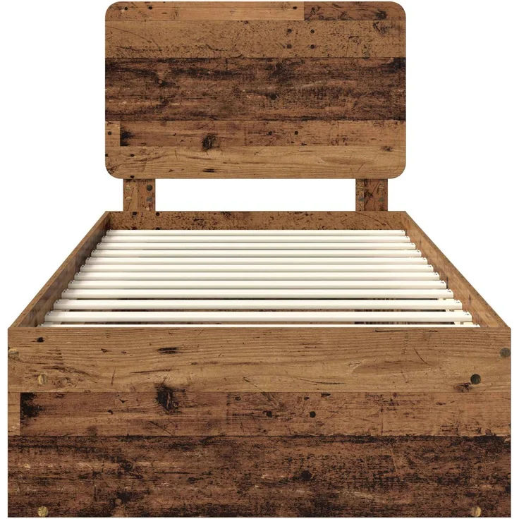 vidaXL Bettrahmen Altholz 90 x 190 cm Massives Kiefernholz 3412549 – Bild 6