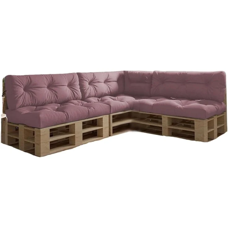 chilly pilley Palettenkissen Wasserdicht Palettenauflage Palettenpolster Palettenmöbel Gartenkissen Wasserfest Wasserabweisend viele Größen und Farben (7er Set Puderrosa) – Bild 1
