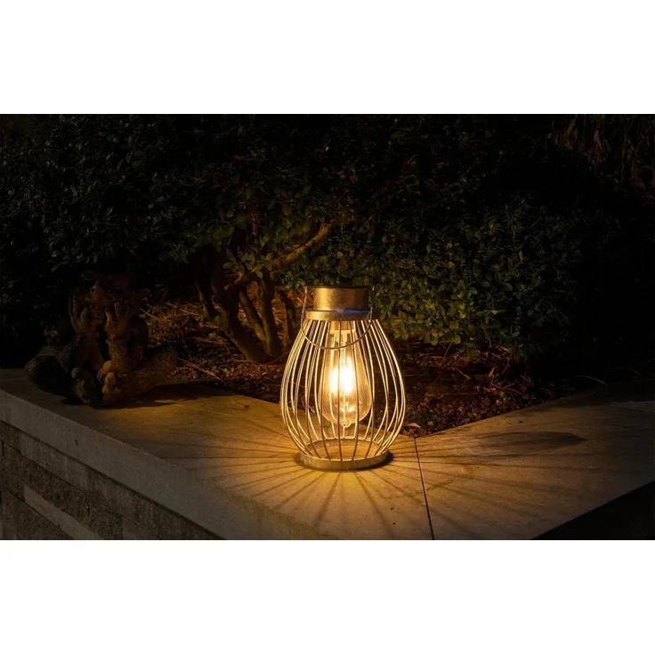 näve LED Solarleuchte Balubo, Tageslichtsensor, LED fest integriert, Warmweiß, Solar, incl. Schiebeschalter, Lichtfarbe: warmweiß, Farbe: silber – Bild 2