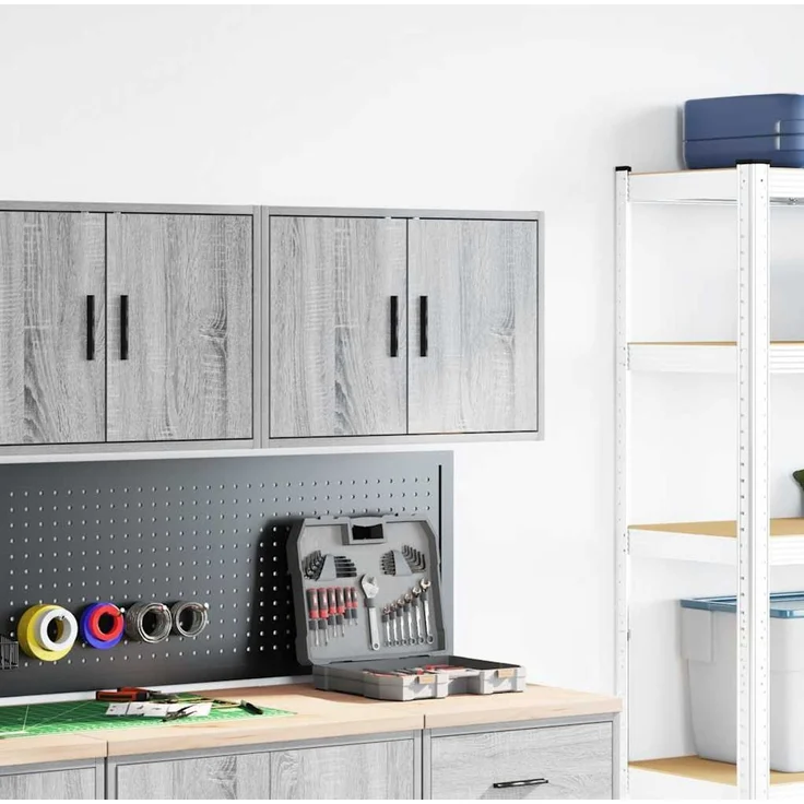 vidaXL Garagen-Wandschrank Grau Sonoma Holzwerkstoff 860653 – Bild 2