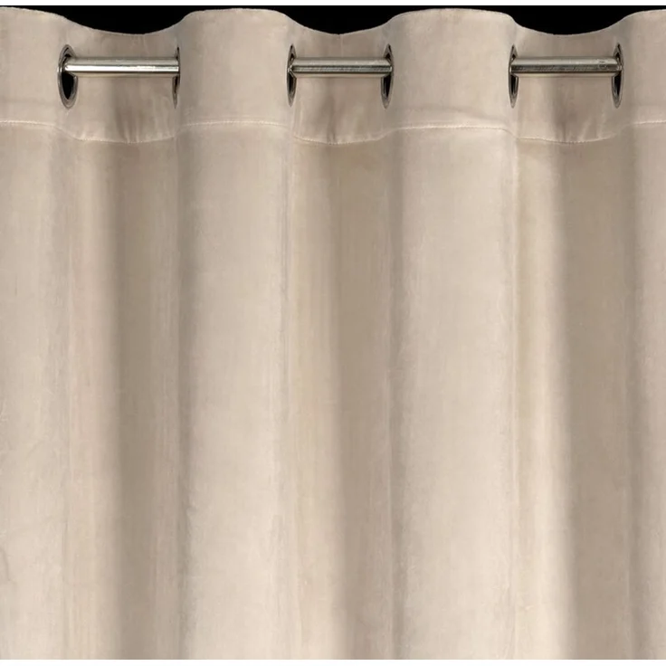Eurofirany 'CARLI' Ösenvorhang mit Rüschen, Velours, Polyester beige, 140x250 cm – Bild 4