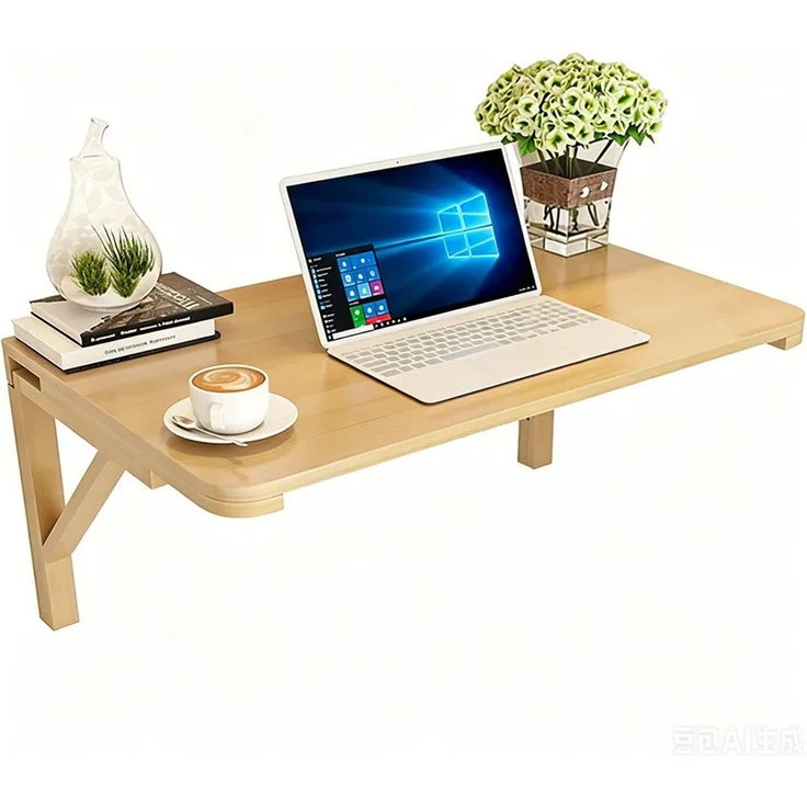 TUWENA Klapptisch Wandklapptisch Aus Massivholz, Klapptisch Schwimmender Schreibtisch, Für Küche, Arbeitszimmer und Heimbüro – robustes einfache Installation