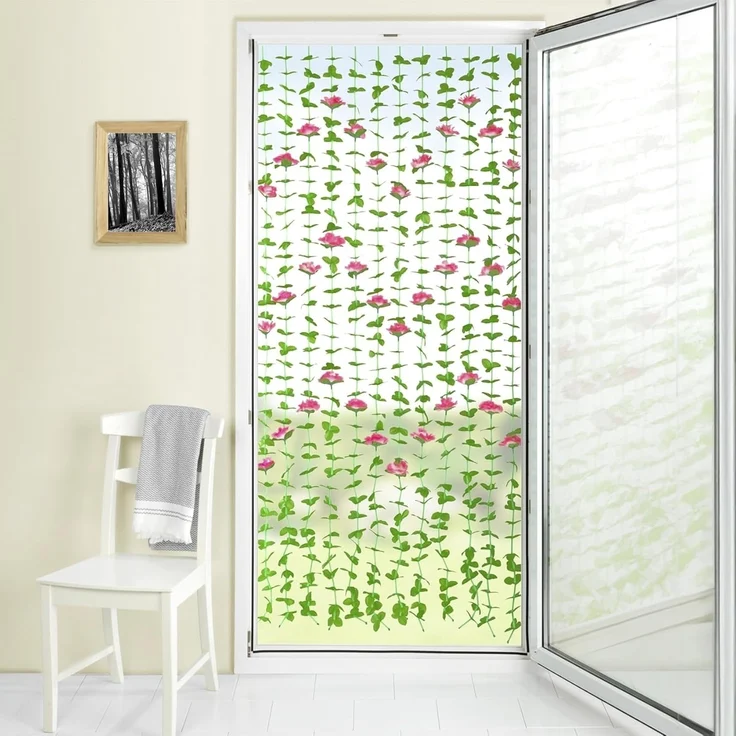 Maximex Türvorhang Rosen, Klettband (1 St), halbtransparent, Blättervorhang für Balkon und Terrasse, Insekten- und Sichtschutz – Bild 6