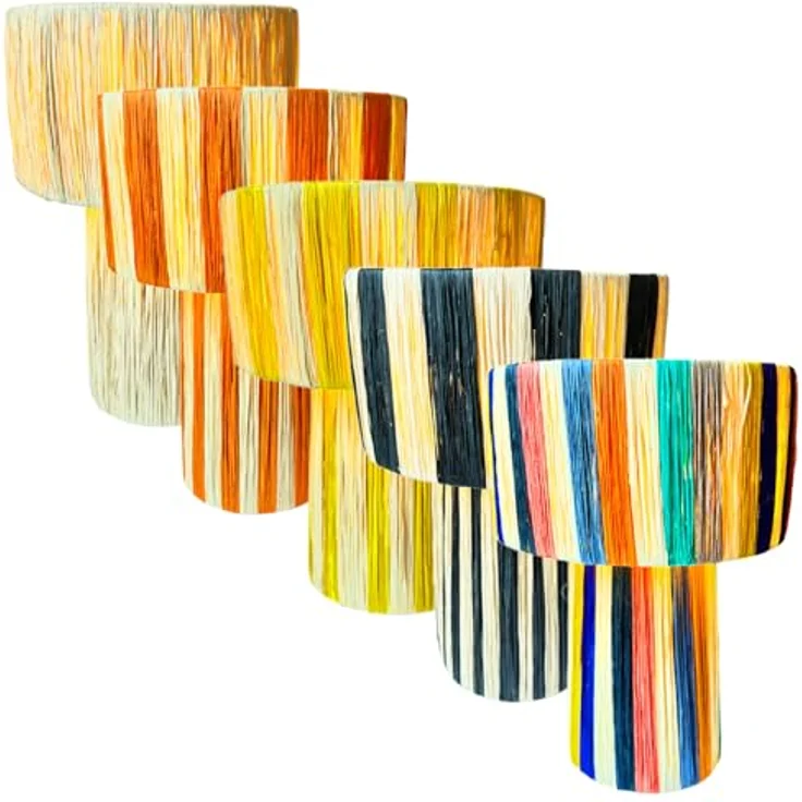 Marrakesch Tischlampe Morjana, Tischleuchte aus Raffia-Bast in Beige Schwarz, 42cm, E27 Fassung für Wohnzimmer, Schlafzimmer und Kinderzimmer Deko – Bild 7