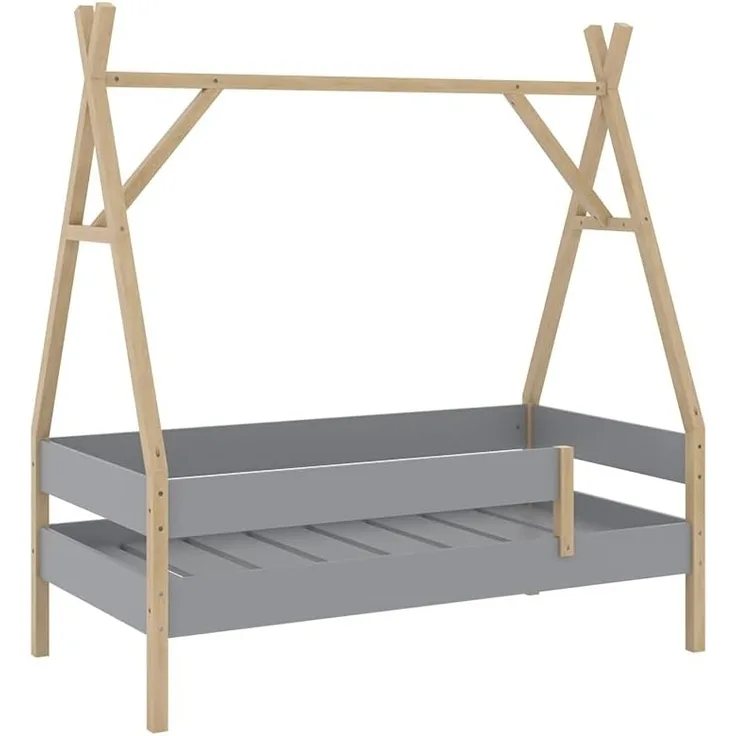 Kinderbett Bali Grau 80x160 cm Vitalispa