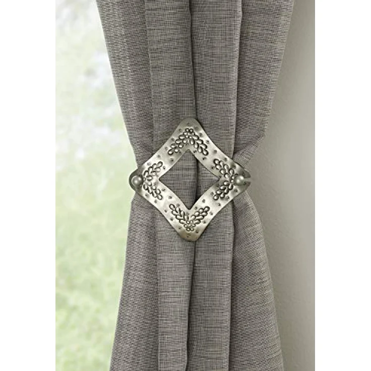 Gardinia Raffhalter für Vorhänge Raute 10 x 10 cm Edelstahloptik – Bild 2