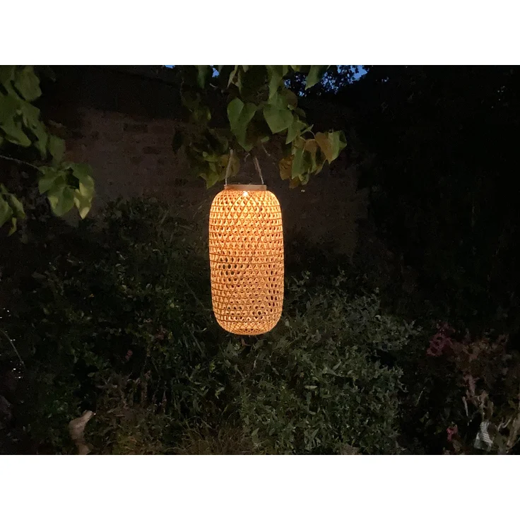 Globo LED Solarlaternen 2er SET hängend aus Bambus Korbgeflecht, 56,6 x 22,5 x 22,5 cm – Bild 8