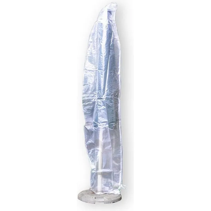 colourliving Sonnenschirm-Schutzhülle Wetterfeste Schutzhülle für Ampelschirme – Transparent Reißverschluß (1-St), für Ampelschirme von 2-4 Meter, praktische Ösen