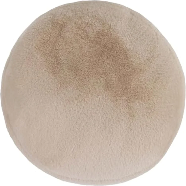 Icon Milano Hocker, Beige, Kaninchen Kunstfell Stoff, Sitzsack Stuhl, Sitzpuff Hocker mit Füllung, Fußhocker für das Wohnzimmer, Deko Wohnzimmer – Bild 6