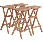 vidaXL Klappbare Barhocker 4 Stk. Massivholz Teak 44728