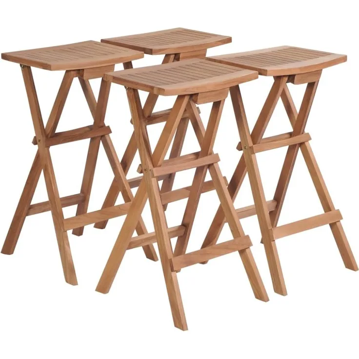 vidaXL Klappbare Barhocker 4 Stk. Massivholz Teak 44728