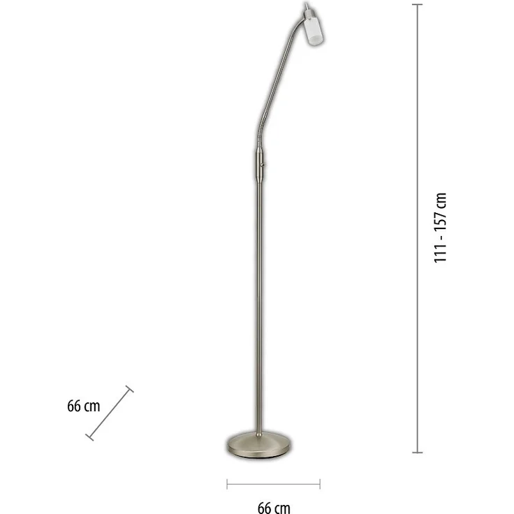 JUST LIGHT 11938-55 LED Stehleuchte 1-flammig 3000K GU10 Stahl – Bild 8