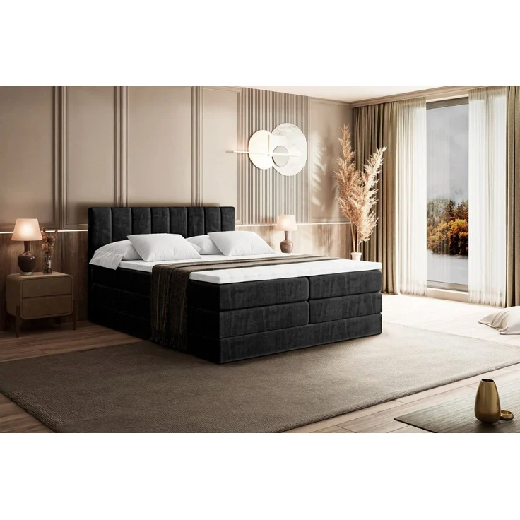 ALTDECOR Boxspringbett OTTA KING (Multipocket-Matratze H4, H3 Matratze Bonellfederung, Topper, Kopfteil) – Bild 4